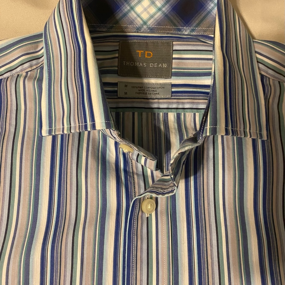 Men’s Thomas Dean long sleeve button down shirt size M